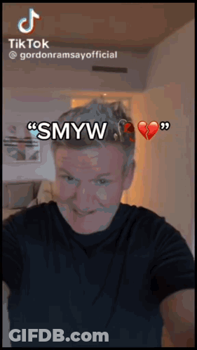 Gordon Ramsay Is Making A Funny Face With A Broken Heart In The Background GIF