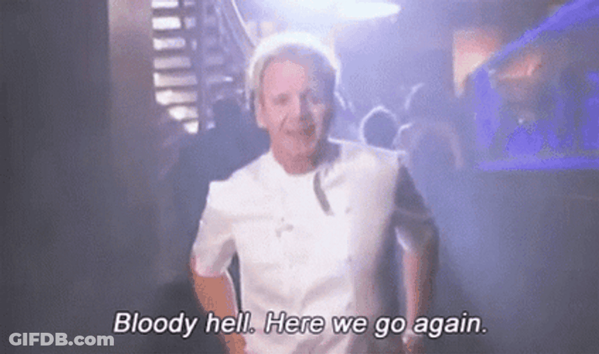 Gordon Ramsey And Here We Go In Hell's Kitchen GIF