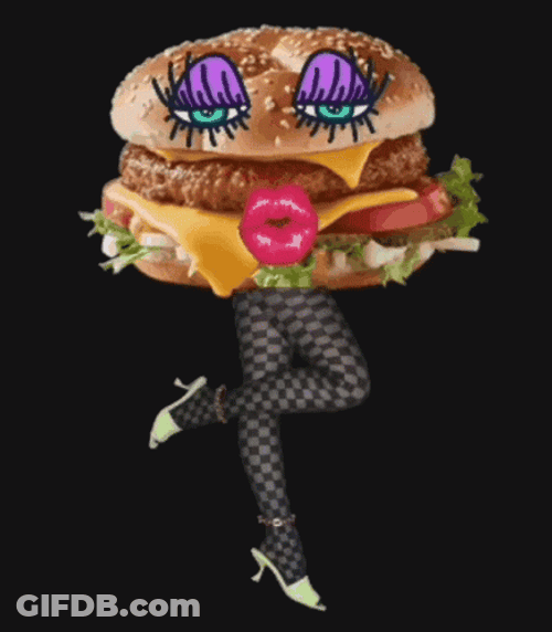 Gorgeous Burger Face GIF