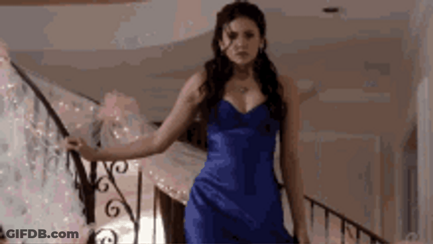 Gorgeous Elena Gilbert Going Down Stairs GIF