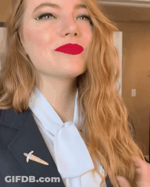 Gorgeous Emma Stone Sweet Smile GIF