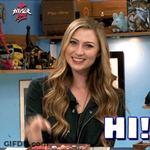 Gorgeous Long Curly Haired Girl Waving Hello Meme GIF