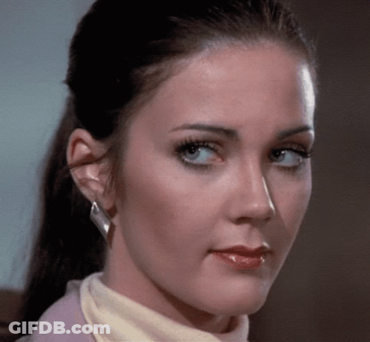 Gorgeous Lynda Carter Shaking Head No GIF