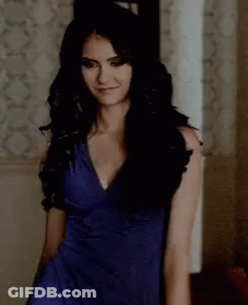 Gorgeous Nina Dobrev Blue Dress GIF