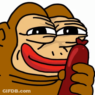 Gorilla Holding Sausage In Mouth GIF