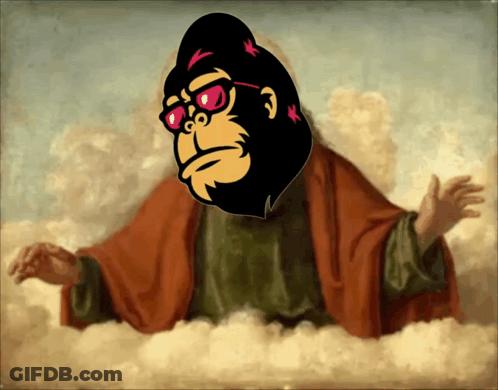 Gorilla In Pink Sunglasses And Red Robe GIF