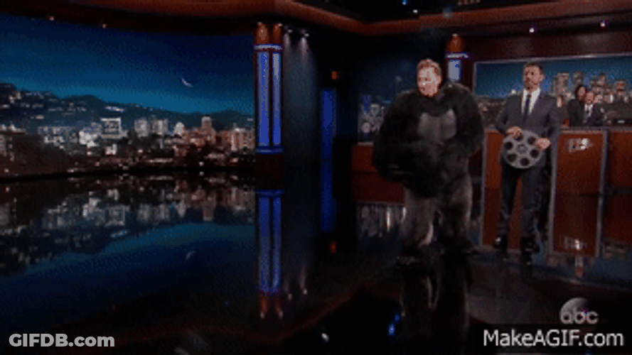 Gorilla Mascot Man Running GIF