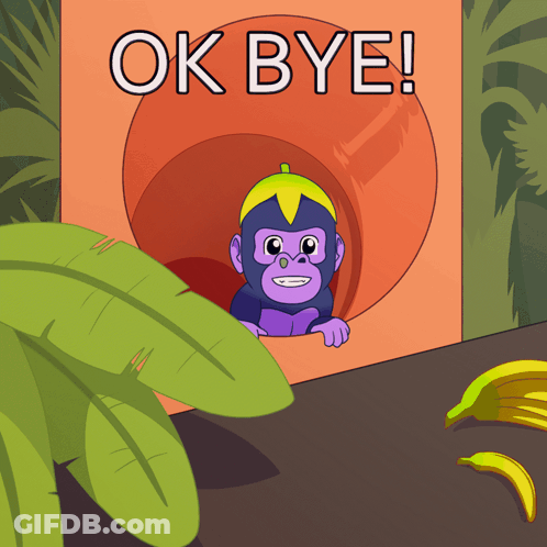 Gorilla On Slide Saying Ok Bye GIF