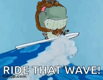 Gorilla Riding Wave GIF