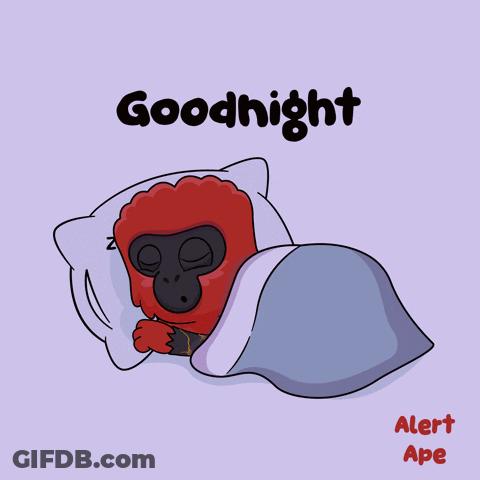 Gorilla Sleeping Under Blanket Goodnight Alert Ape GIF