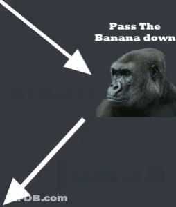 Gorilla With Banana And Pass The Banana Down GIF