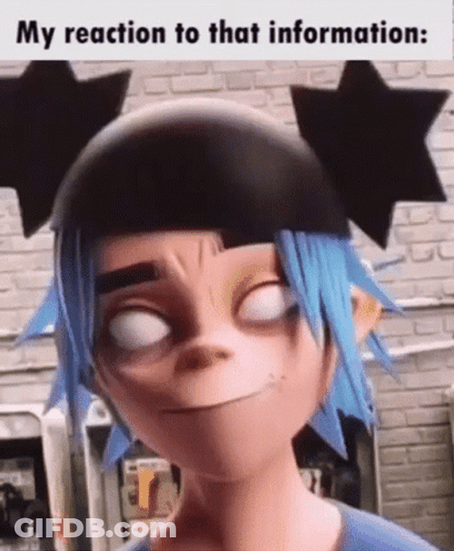 Gorillaz 2D All White Eyes GIF