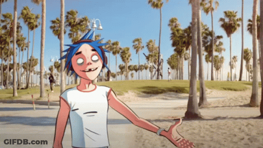 Gorillaz 2D Roller Skating GIF