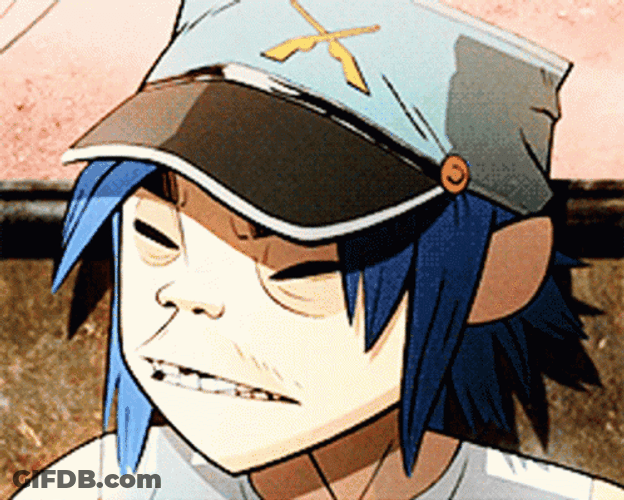 Gorillaz Covering Forehead From Sunlight GIF