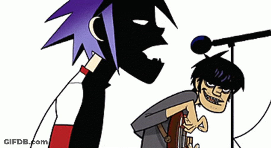 Gorillaz Giving Speech With Mic On GIF