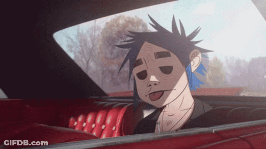 Gorillaz Inside Car Talking To Driver GIF