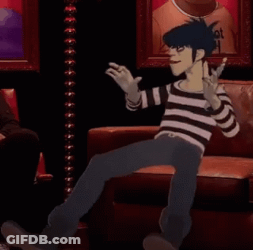 Gorillaz Sitting On Couch GIF