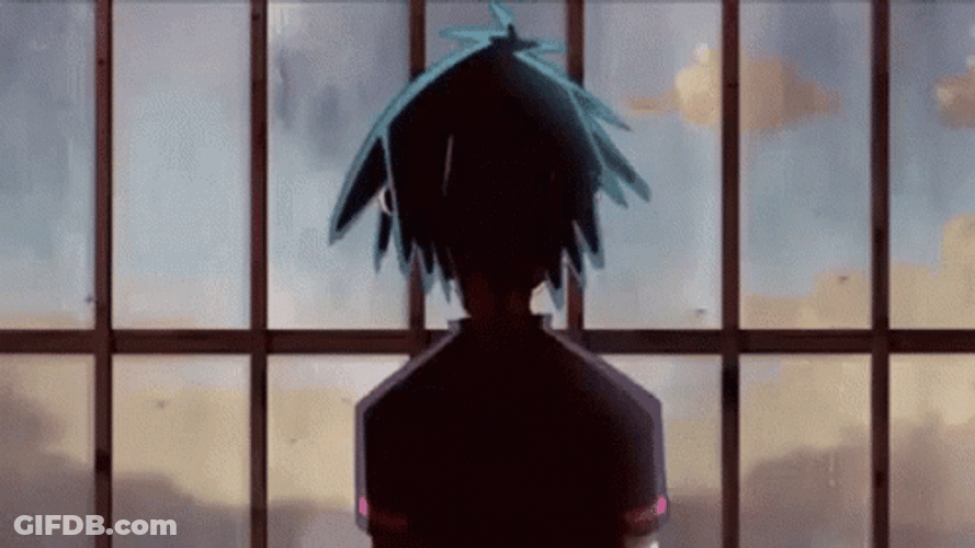 Gorillaz Spiky Blue Hair Effect GIF