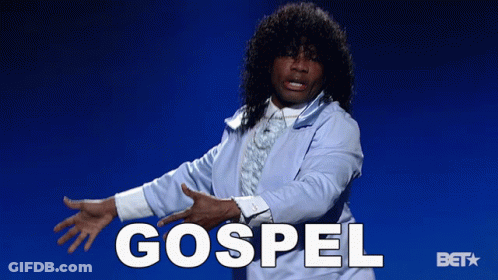 Gospel On Blue Background With Man GIF