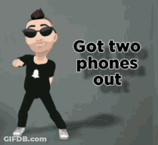 Got 2 Phones Out Dancing Man Animation GIF