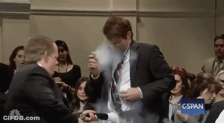 Got An Unwanted Fire Extinguisher Shower GIF