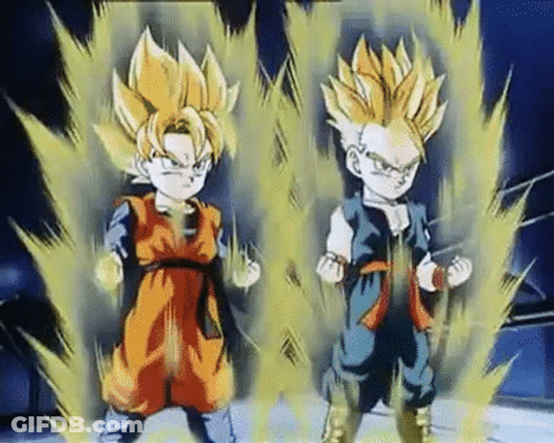 Goten And Trunks Charging GIF