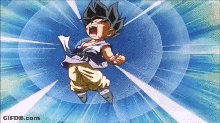 Goten Punching His Opponent GIF