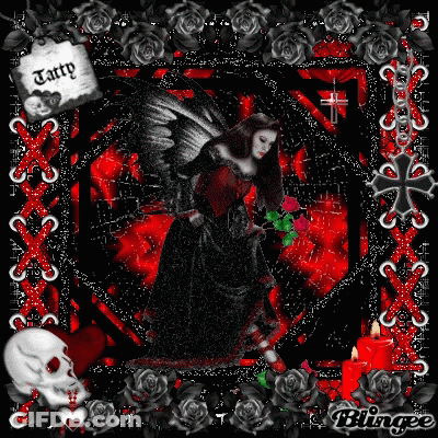 Gothic Angel With Tatty Tag GIF