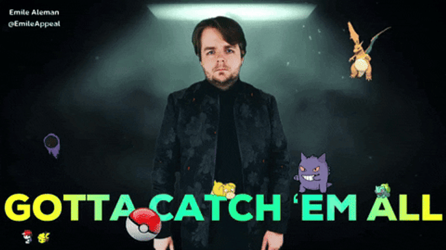 Gotta Catch Them All Pokeballs Meme GIF