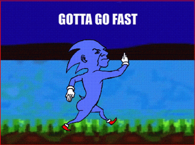 Gotta Go Fast Sonic Hedgehog Fanart GIF