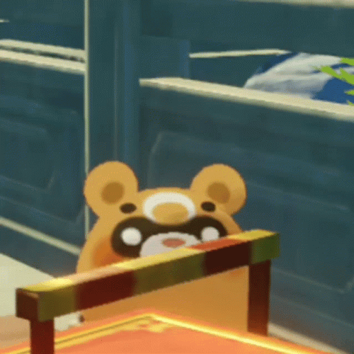 Gouba Bear Jumping Waving Hi GIF