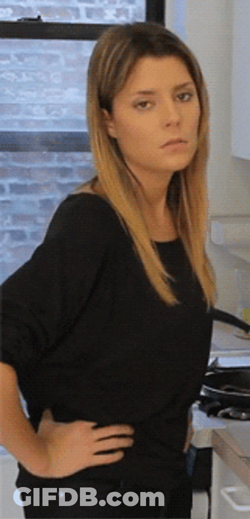 Grace Helbig Shaking Hips Straight Face GIF