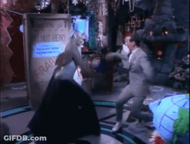 Grace Jones And Pee Wee Herman Dance Funny GIF