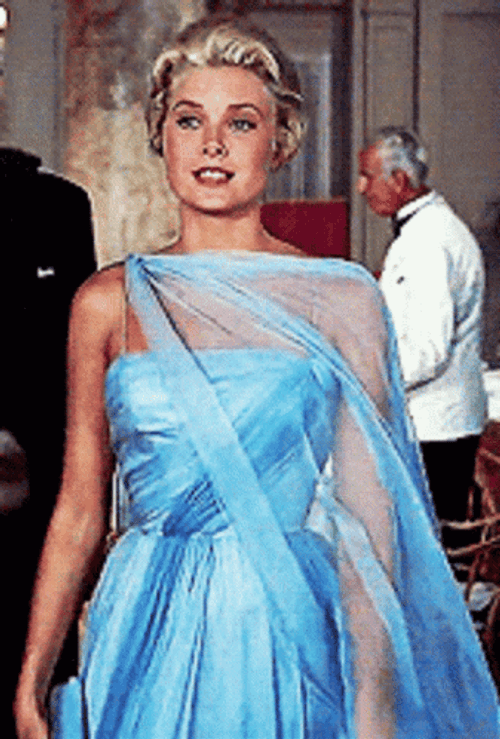 Grace Kelly Blue Dress GIF