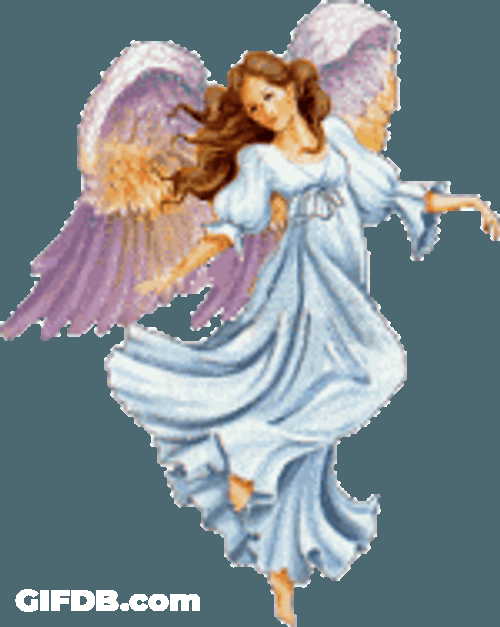 Graceful Angel With Violet Wings GIF