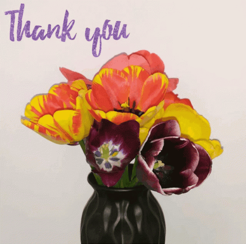 Gracias Thank You Tulip In Vase GIF