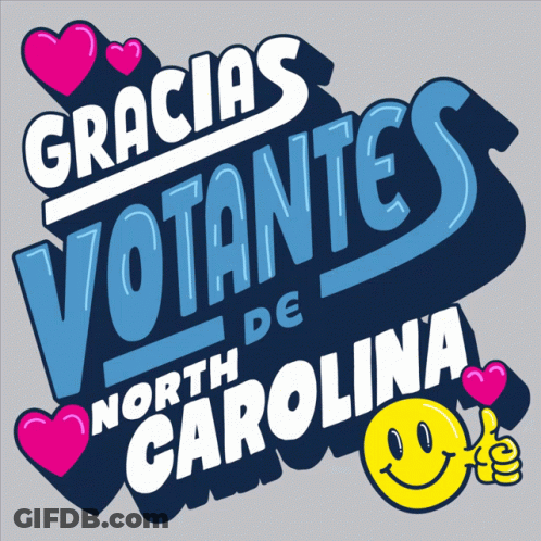 Gracias Votantes De North Carolina Sign GIF