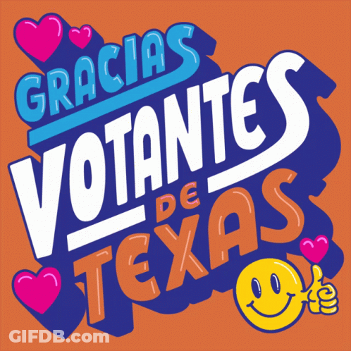 Gracias Votantes De Texas Smiley Hearts GIF