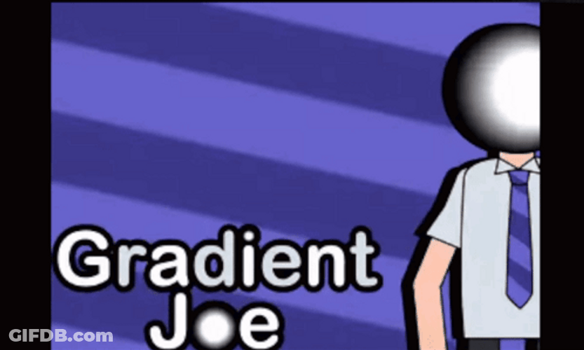 Gradient Joe Standing Shaking Head GIF