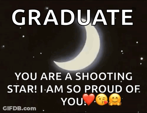 Graduate Shooting Star Proud Message GIF