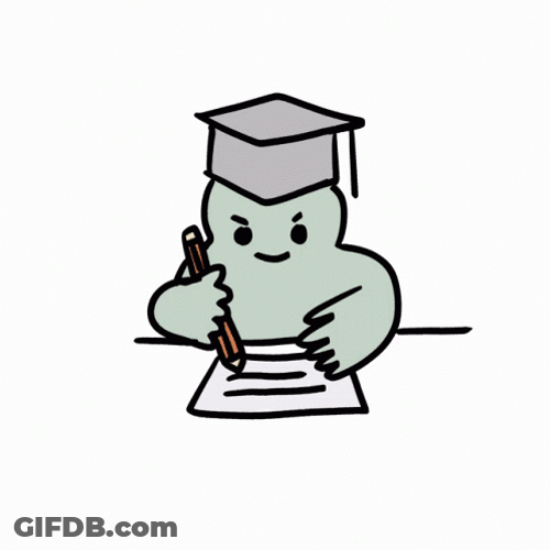 Graduate Student Writing On Paper GIF