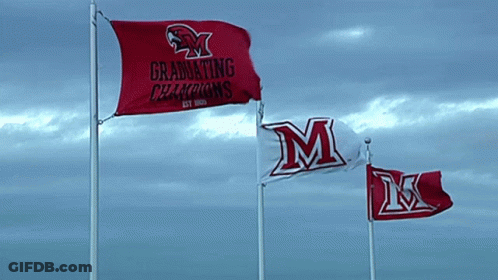 Graduates Champions Flag Flying In Wind GIF