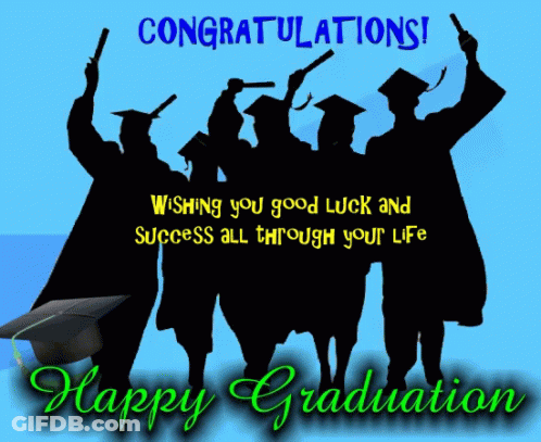 Graduates Holding Diplomas Congratulations Card GIF