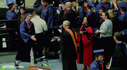 Graduates In Caps And Gowns GIF