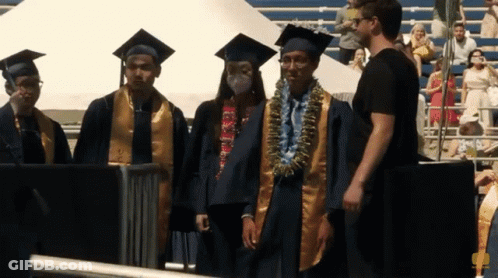Graduates Standing Together With Lei GIF