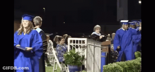 Graduates Walking To Speech GIF