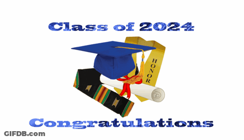 Graduation Cap And Diploma Congratulations Card GIF