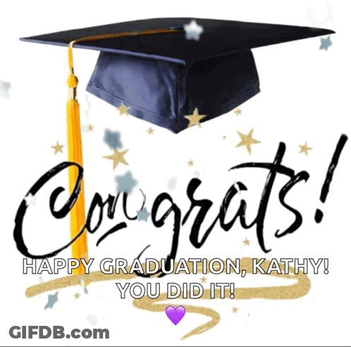 Graduation Cap Congratulations Card GIF