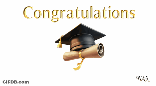 Graduation Cap Diploma Balloons Congratulations GIF