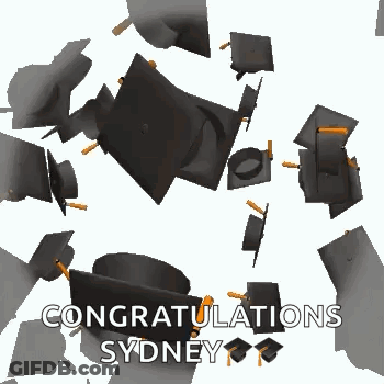 Graduation Caps Falling With Congratulations Sydney GIF